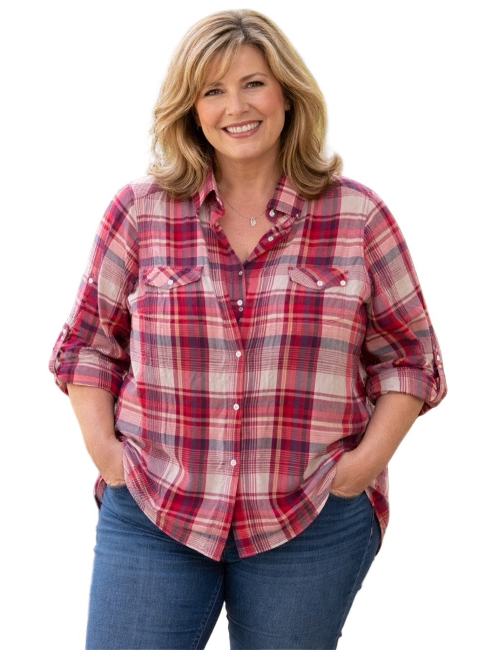 Sonoma Red and White Plaid Button Down Shirt